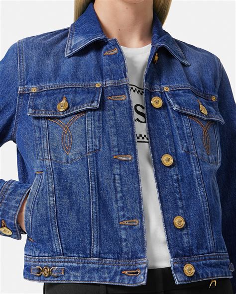 versace jeans blue jacket|versace denim jacket.